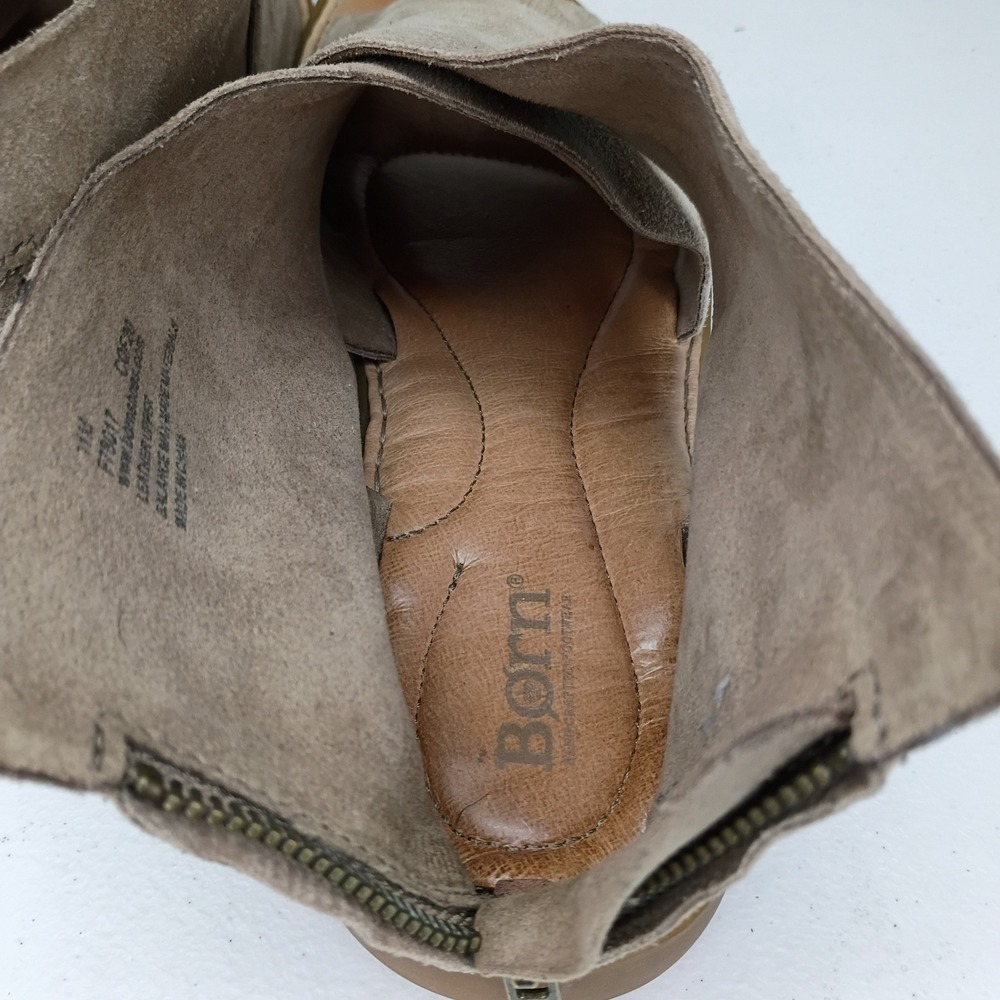 Born Iwa comfort crisscross flat sandals sz 11 taupe tan suede - Picture 4 of 6